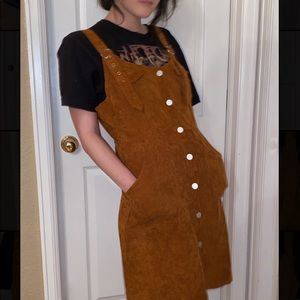 burnt orange corduroy dress
